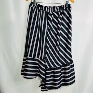 A New Day Striped Ruffle High Low Skirt M